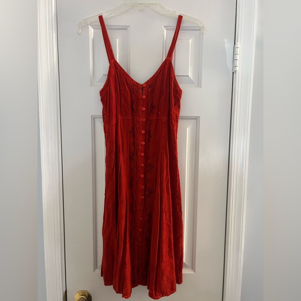 Henna Red Button Down Boho Sundress